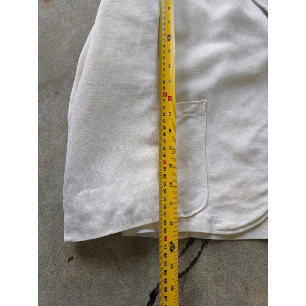 Vintage 1930s Cream Pure Irish Linen Sport Coat 40 Short Made in USA - Picture 12 of 15
